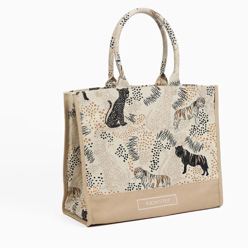 INTIMISSIMI Big Tote Bag Natural Beige Lion Square Shoulder Bag